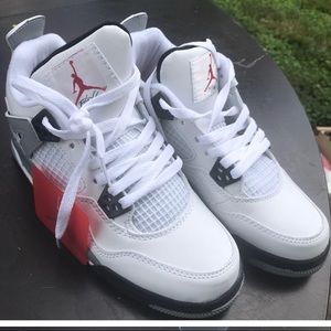 White & gray Jordan's. Super cute